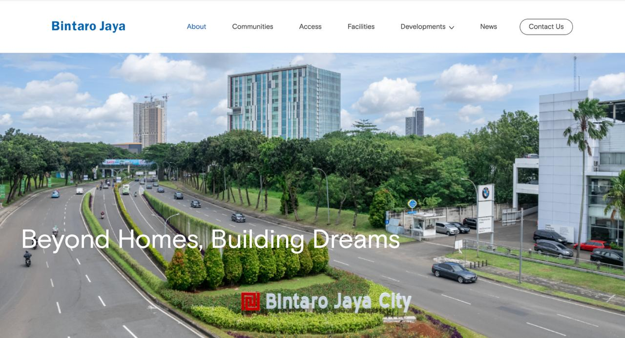Bintaro Jaya landing page project preview
